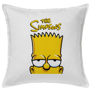 The Simpsons Bart, Sofa cushion White 50x50cm includes filling