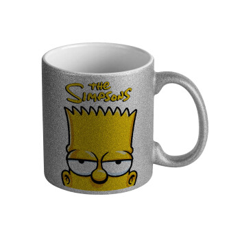 The Simpsons Bart, Κούπα Ασημένια Glitter που γυαλίζει, κεραμική, 330ml