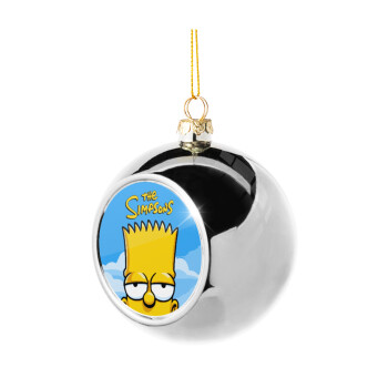The Simpsons Bart, Χριστουγεννιάτικη μπάλα δένδρου Ασημένια 8cm