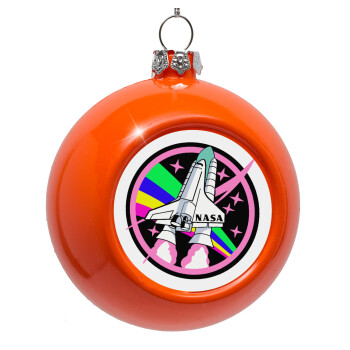 NASA pink, Orange Christmas tree ornament bauble 8cm