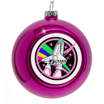 NASA pink, Purple Christmas tree ornament bauble 8cm