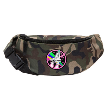 NASA pink, Unisex waist bag (banana) in Jungle camouflage color with 2 pockets