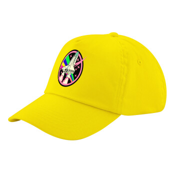 NASA pink, Child's Baseball Cap, 100% Cotton Twill, Yellow (COTTON, CHILD, UNISEX, ONE SIZE)