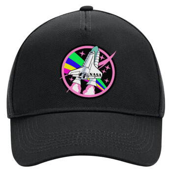 NASA pink, Καπέλο Ενηλίκων Ultimate ΜΑΥΡΟ, (100% ΒΑΜΒΑΚΕΡΟ DRILL, ΕΝΗΛΙΚΩΝ, UNISEX, ONE SIZE)