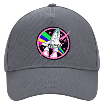 NASA pink, Ultimate Adult Hat Grey, (100% COTTON DRILL, ADULT, UNISEX, ONE SIZE)