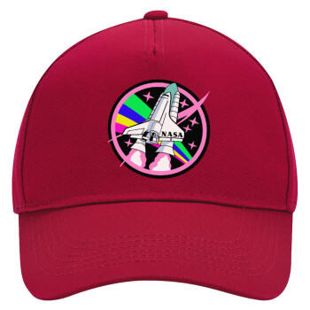 NASA pink, Adult Ultimate Hat RED, (100% COTTON DRILL, ADULT, UNISEX, ONE SIZE)