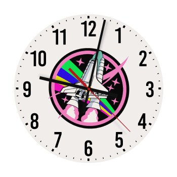 NASA pink, Ρολόι τοίχου ξύλινο (30cm)