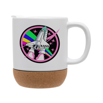 NASA pink, Ceramic coffee mug Cork (MAT), 330ml (1pcs)