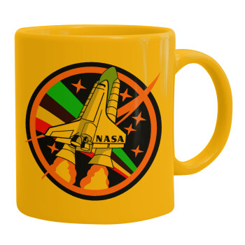 NASA pink, Ceramic coffee mug yellow, 330ml