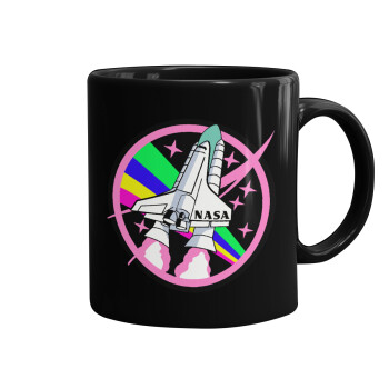 NASA pink, Κούπα Μαύρη, κεραμική, 330ml