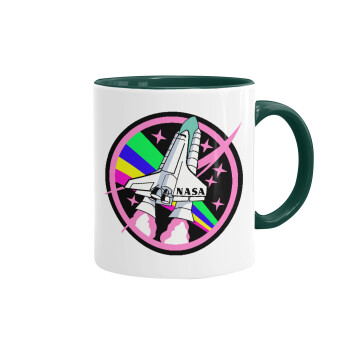 NASA pink, Mug colored green, ceramic, 330ml