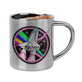 NASA pink, Double-wall metal cup for espresso (220ml)