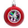 Red Christmas tree ornament bauble 8cm