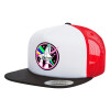 Καπέλο Ενηλίκων Foam Flat Snapback με Δίχτυ Μαύρο-Λευκό-Κόκκινο (POLYESTER, ΕΝΗΛΙΚΩΝ, UNISEX, ONE SIZE)