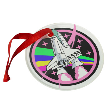 NASA pink, Christmas ornament glass 9cm