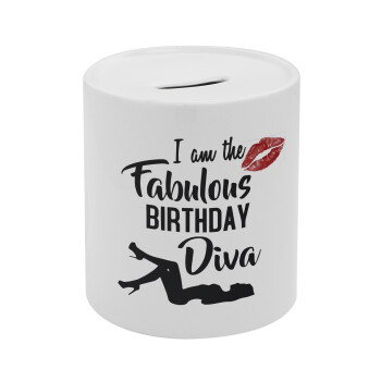 I am the fabulous Birthday Diva, Κουμπαράς πορσελάνης με τάπα