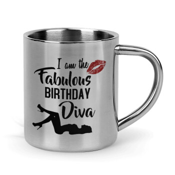 I am the fabulous Birthday Diva, Mug Stainless steel double wall 300ml