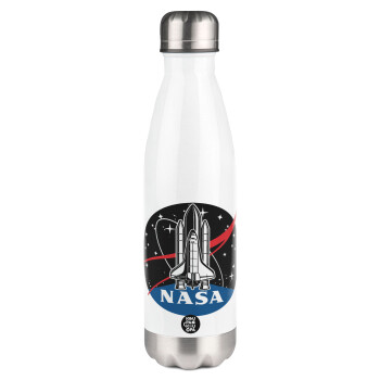 NASA Badge, Metal mug thermos White (Stainless steel), double wall, 500ml