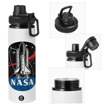 NASA Badge, Metal water bottle with safety cap, aluminum 850ml