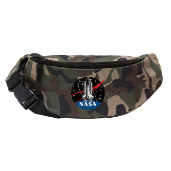 NASA Badge, Unisex waist bag (banana) in Jungle camouflage color with 2 pockets