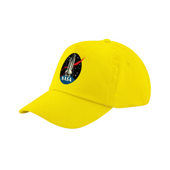 NASA Badge, Child's Baseball Cap, 100% Cotton Twill, Yellow (COTTON, CHILD, UNISEX, ONE SIZE)