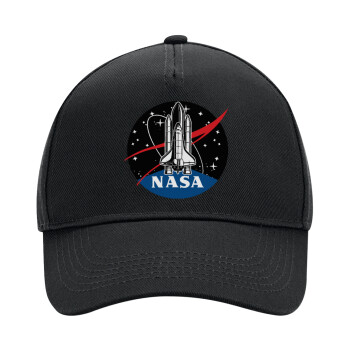 NASA Badge, Καπέλο Ενηλίκων Ultimate ΜΑΥΡΟ, (100% ΒΑΜΒΑΚΕΡΟ DRILL, ΕΝΗΛΙΚΩΝ, UNISEX, ONE SIZE)