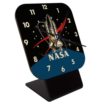 NASA Badge, Επιτραπέζιο ρολόι σε φυσικό ξύλο (10cm)