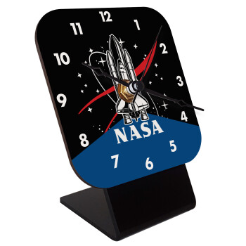 NASA Badge, Επιτραπέζιο ρολόι ξύλινο με δείκτες (10cm)