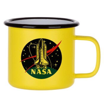 NASA Badge, Metallic enamel MATT Yellow cup 360ml