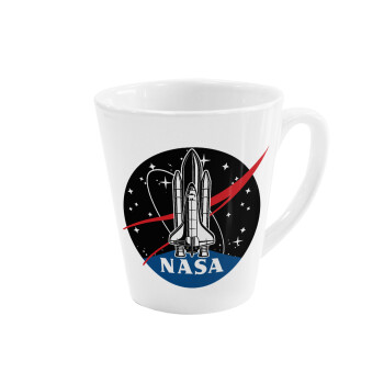 NASA Badge, Κούπα κωνική Latte Λευκή, κεραμική, 300ml