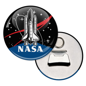 NASA Badge, Μαγνητάκι και ανοιχτήρι μπύρας στρογγυλό διάστασης 5,9cm