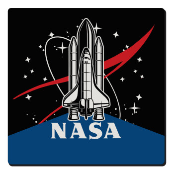 NASA Badge, Τετράγωνο μαγνητάκι ξύλινο 6x6cm
