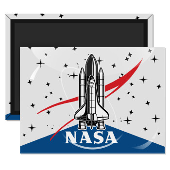 NASA Badge, Ορθογώνιο μαγνητάκι ψυγείου διάστασης 9x6cm