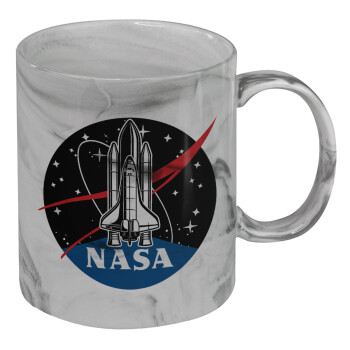 NASA Badge, Mug ceramic marble style, 330ml
