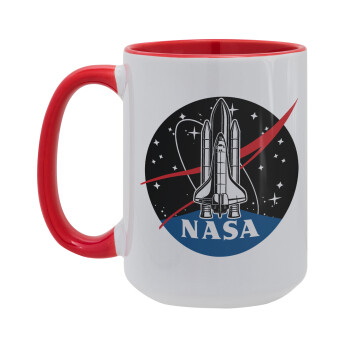 NASA Badge, Κούπα Mega 15oz, κεραμική Κόκκινη, 450ml