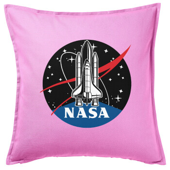 NASA Badge, Sofa cushion Pink 50x50cm includes filling