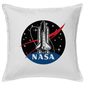 NASA Badge, Sofa cushion White 50x50cm includes filling