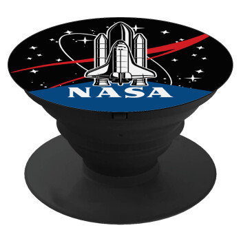 NASA Badge, Phone Holders Stand  Black Hand-held Mobile Phone Holder