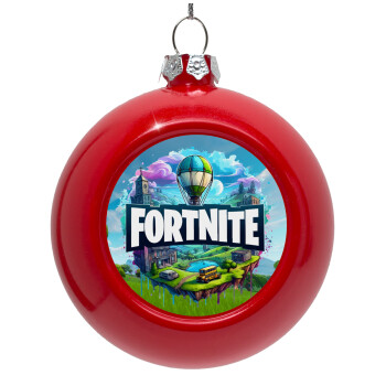 Fortnite land, Στολίδι Χριστουγεννιάτικη μπάλα δένδρου Κόκκινη 8cm