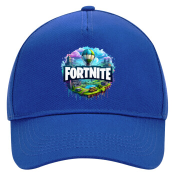 Fortnite land, Ultimate Adult Hat BLUE, (100% COTTON DRILL, ADULT, UNISEX, ONE SIZE)