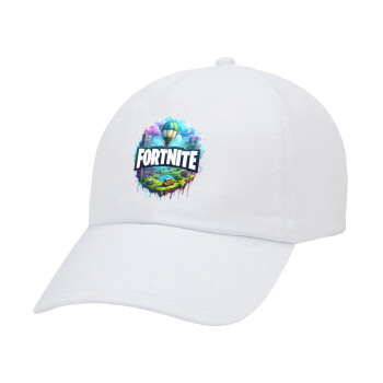 Fortnite land, Καπέλο Ενηλίκων Baseball Λευκό 5-φύλλο (POLYESTER, ΕΝΗΛΙΚΩΝ, UNISEX, ONE SIZE)