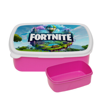 Fortnite land, ΡΟΖ παιδικό δοχείο φαγητού (lunchbox) πλαστικό (BPA-FREE) Lunch Βox M18 x Π13 x Υ6cm
