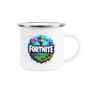 Fortnite land, Metallic enamel cup white 360ml