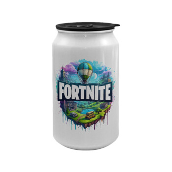 Fortnite land, Κούπα ταξιδιού μεταλλική με καπάκι (tin-can) 500ml