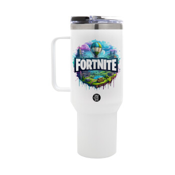 Fortnite land, Mega Stainless steel Tumbler with lid, double wall 1,2L