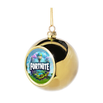 Fortnite land, Golden Christmas tree ball ornament 8cm