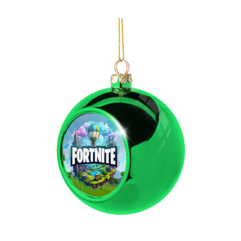 Fortnite land, Green Christmas tree ornament ball 8cm