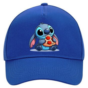 Stitch Pizza, Ultimate Adult Hat BLUE, (100% COTTON DRILL, ADULT, UNISEX, ONE SIZE)