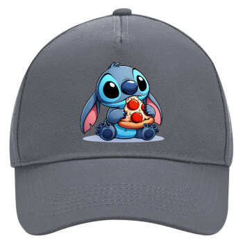 Stitch Pizza, Ultimate Adult Hat Grey, (100% COTTON DRILL, ADULT, UNISEX, ONE SIZE)