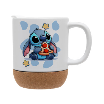 Stitch Pizza, Ceramic coffee mug Cork (MAT), 330ml (1pcs)